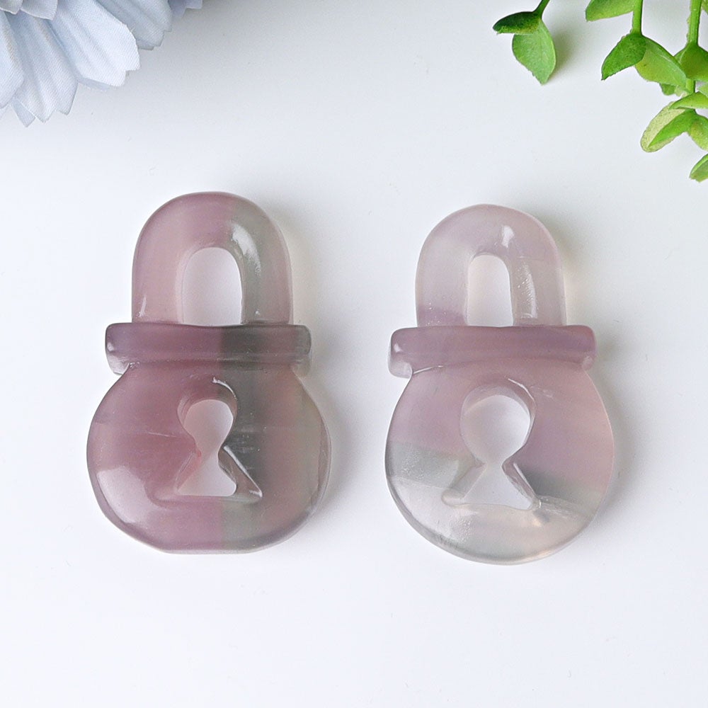 2.4" Fluorite Lock Crystal Carvings Wholesale Crystals USA