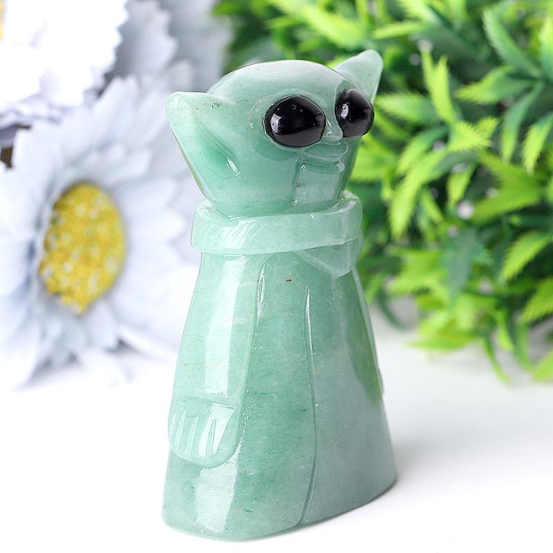 3" Green Aventurine Baby Yoda Master Crystal Carvings Wholesale Crystals USA