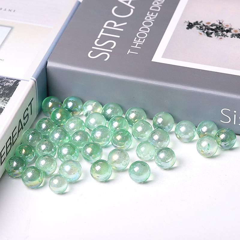 0.5-0.7'' High Quality Green Aura Crystal Spheres Crystal Balls for Healing Wholesale Crystals USA