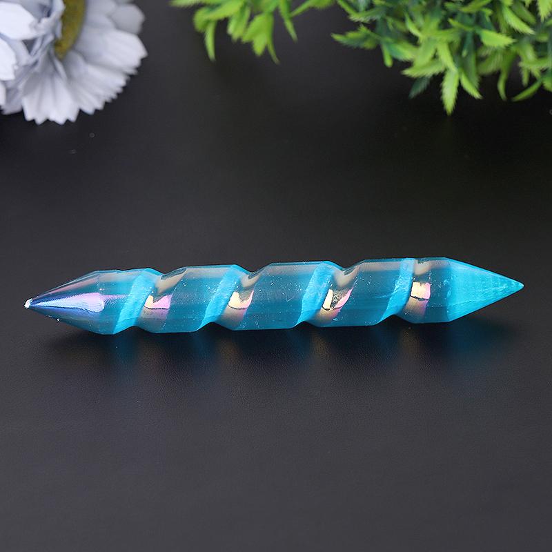 6" Spiral Selenite Double Terminated Wand
