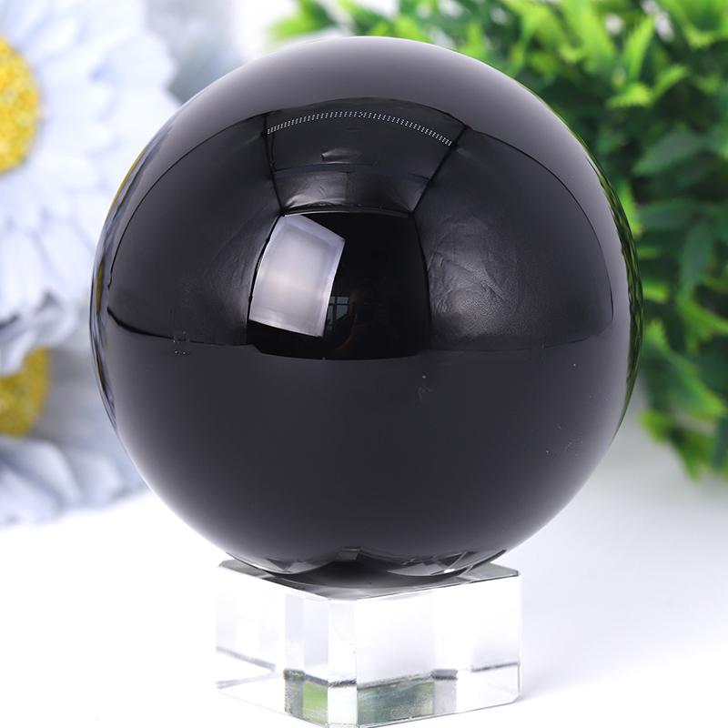 2.0"-4.0" Black Obsidian Sphere Wholesale Crystals USA