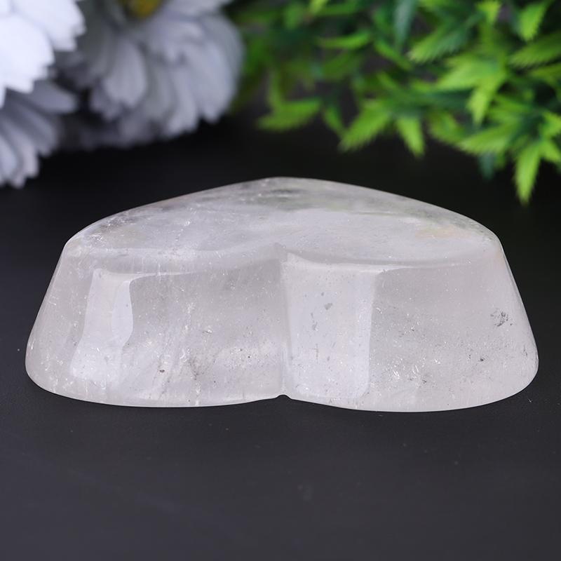 3.5" Clear Quartz Heart Shape Bowl Crystal Carvings Wholesale Crystals USA