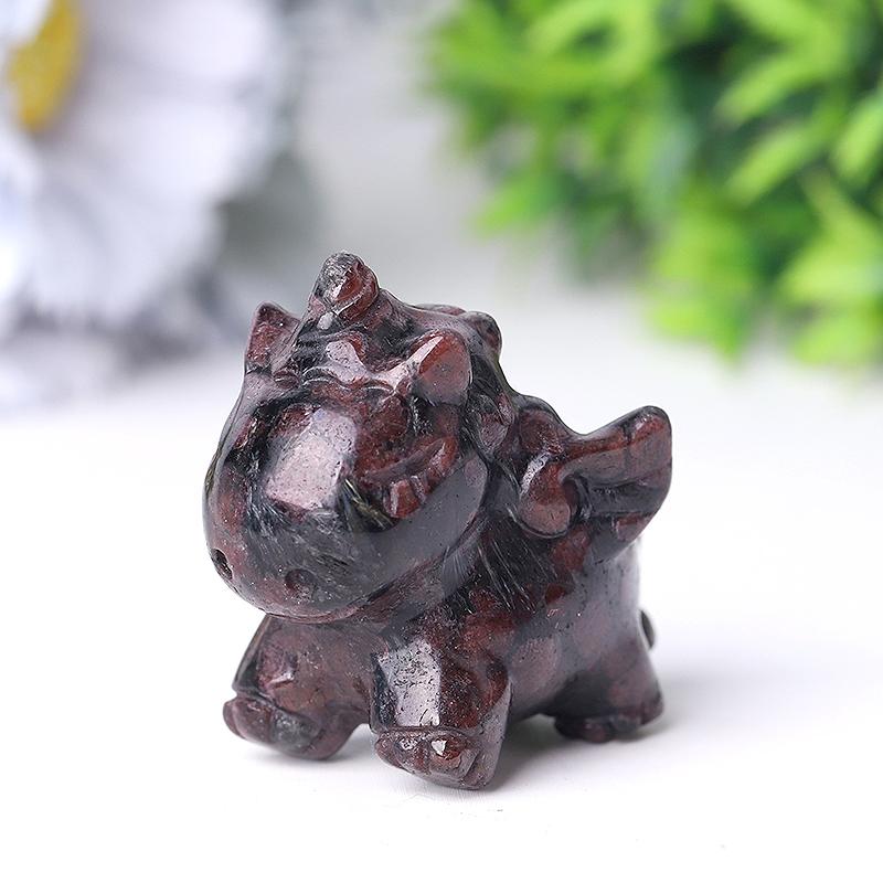 Natural Garnet Unicorn Hand Carving for Collection Wholesale Crystals USA