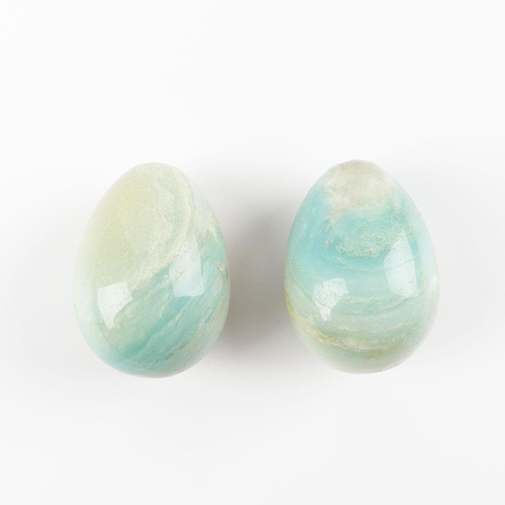 2" Sky Blue Stone Carving Egg Shape Crystal Palm Stone Wholesale Crystals USA