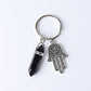2.5“ Double Terminated Point with Devil's Eye Hand Key Chain for DIY Wholesale Crystals USA