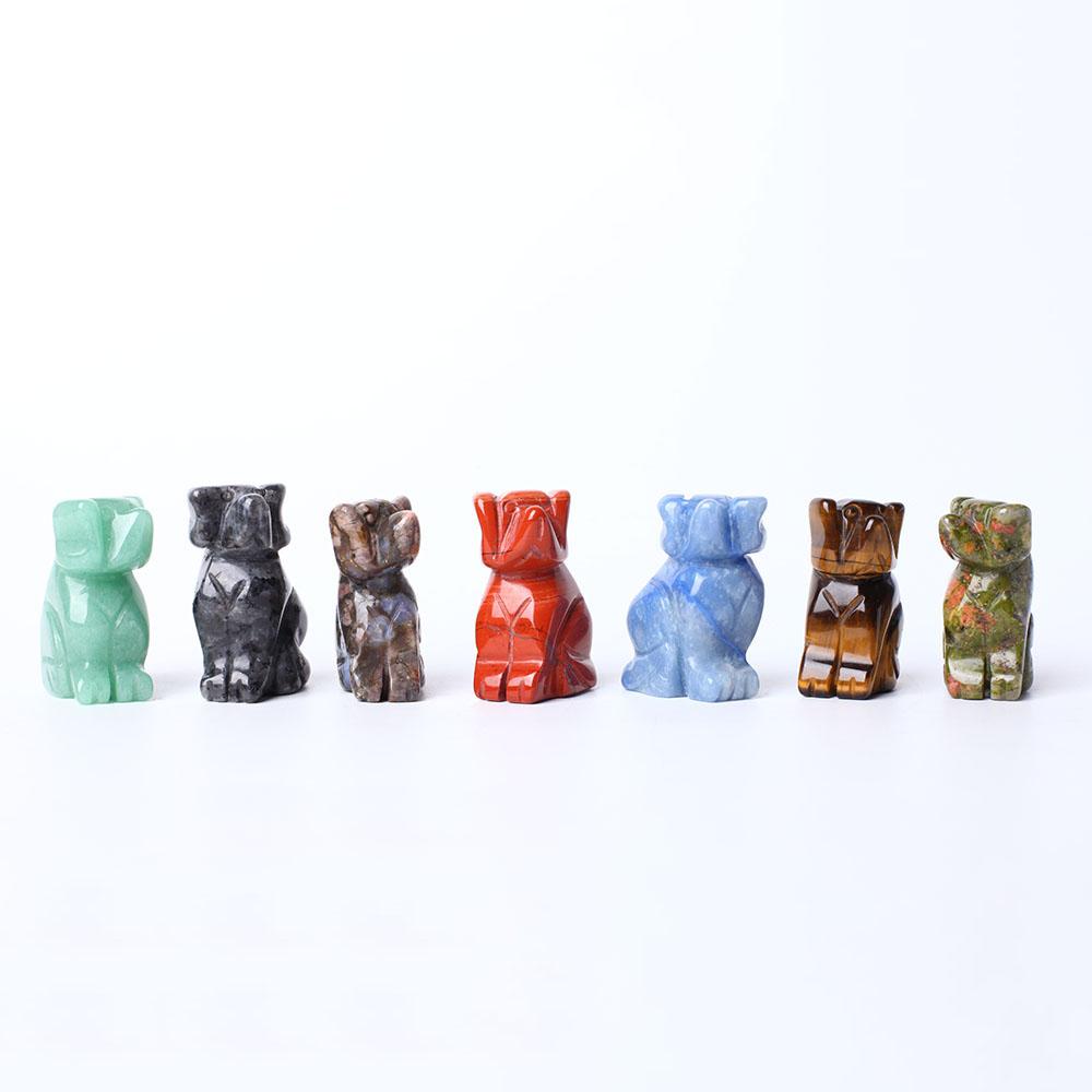 Hand Carved Polished Dog Figurine Crystal Carvings Wholesale Crystals USA