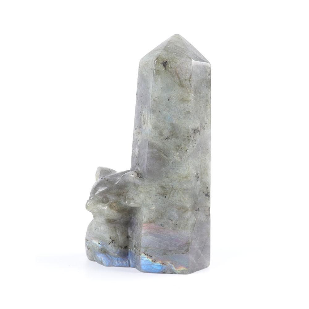 Labradorite Tower with Koala Carving Decor Base Wholesale Crystals USA