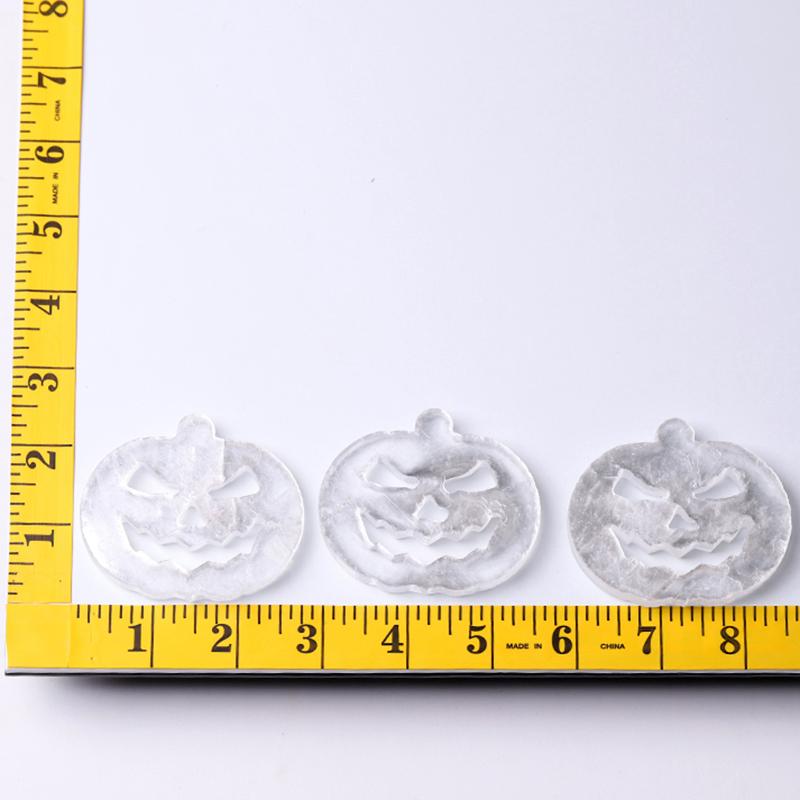 2.5" Selenite Pumpkin Face Hand Carving Halloween Gift Wholesale Crystals USA