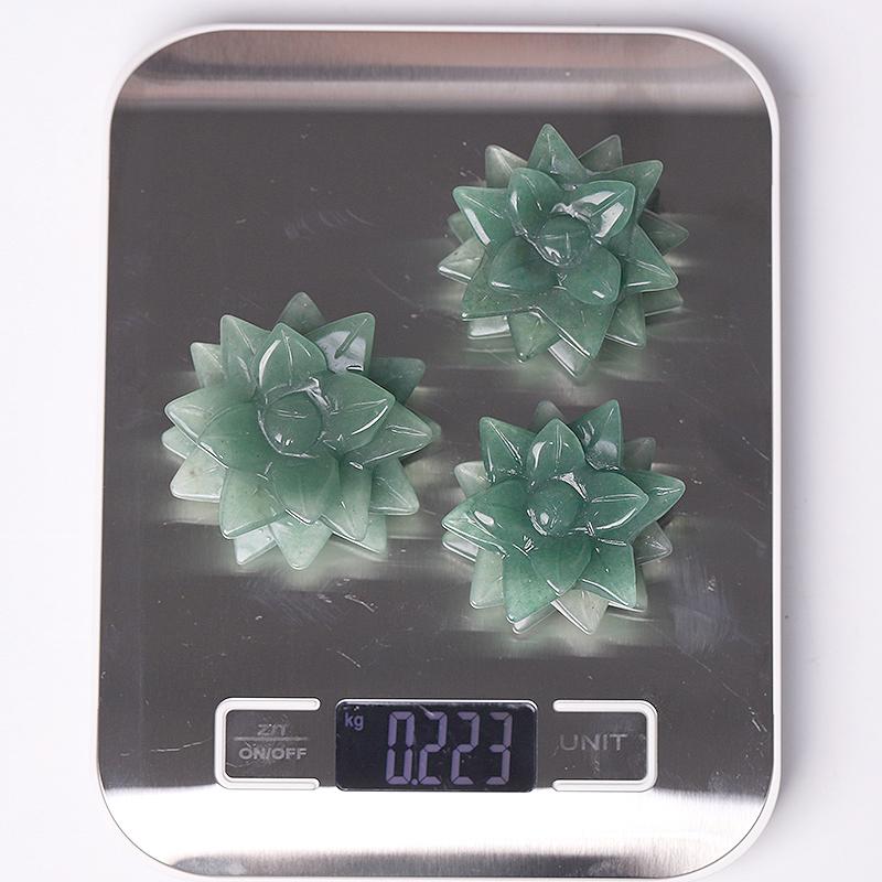 2" Green Aventurine Flower Crystal Carving Wholesale Crystals USA