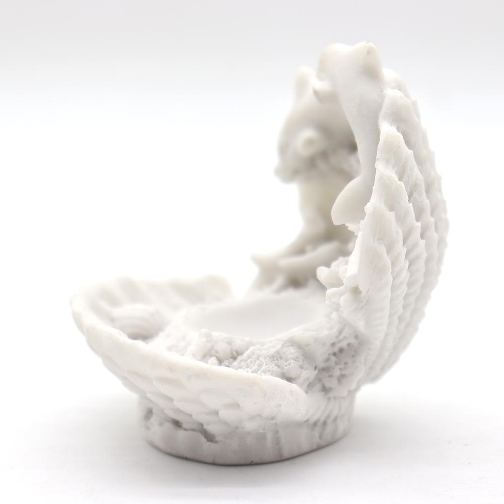 Shell Shape White Resin Display Stand for Home Decoration