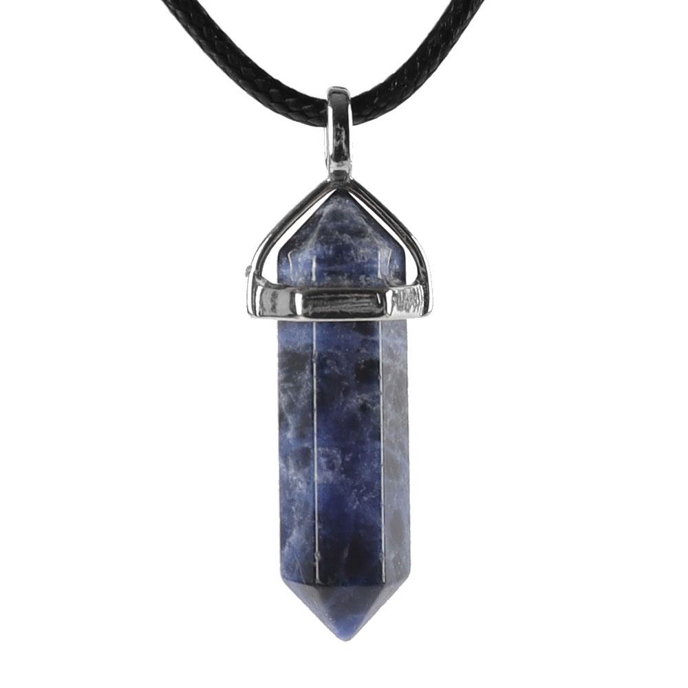 Natural Semi-Precious Gemstone Crystal Healing Hexagonal Point Chakra Pendant Wholesale Crystals USA