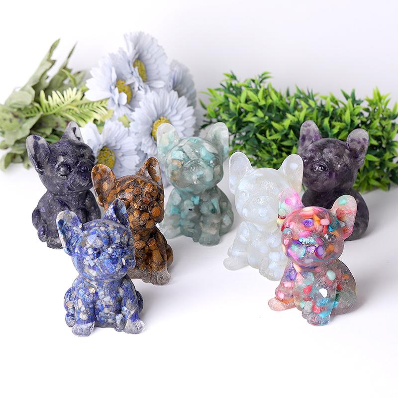 4" Resin French Bulldog Crystal Carvings Wholesale Crystals USA