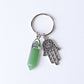 2.5“ Double Terminated Point with Devil's Eye Hand Key Chain for DIY Wholesale Crystals USA