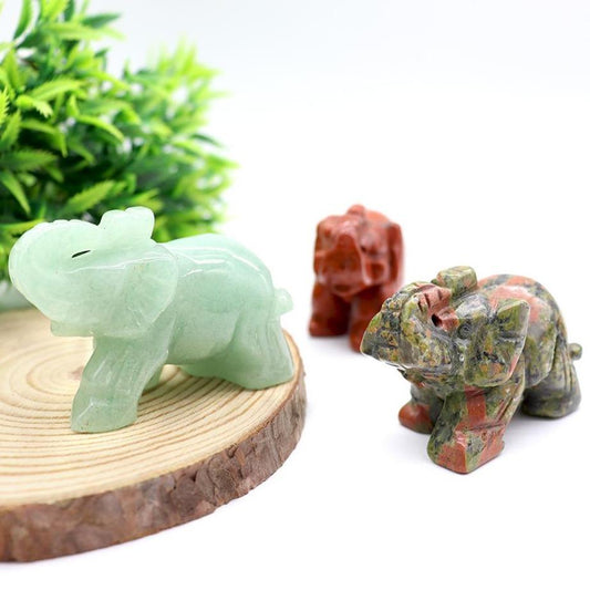 Carved Healing Crystals Gemstones Elephant Statue Figurine Wholesale Crystals USA