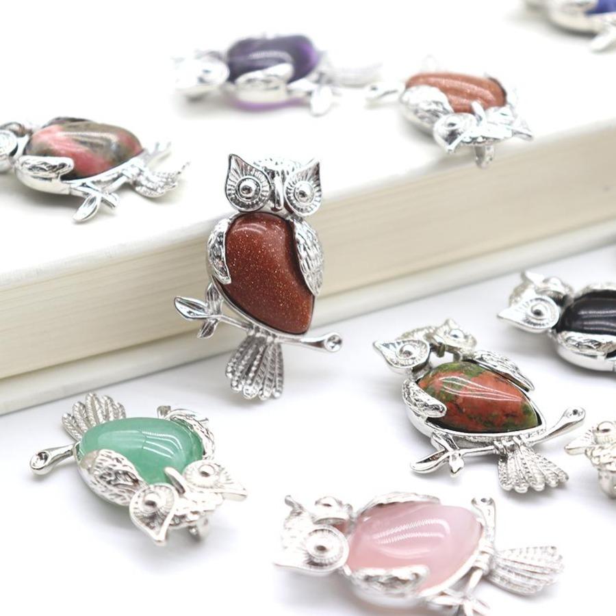 Crystal Stone Owl Pendants Wholesale Crystals USA