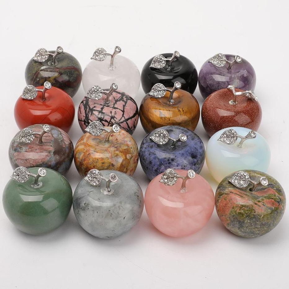 2" Crystal Apple Carvings Wholesale Crystals USA