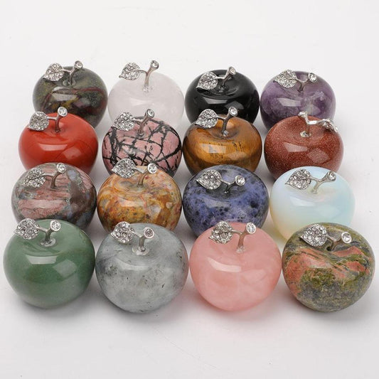 2" Crystal Apple Carvings Wholesale Crystals USA