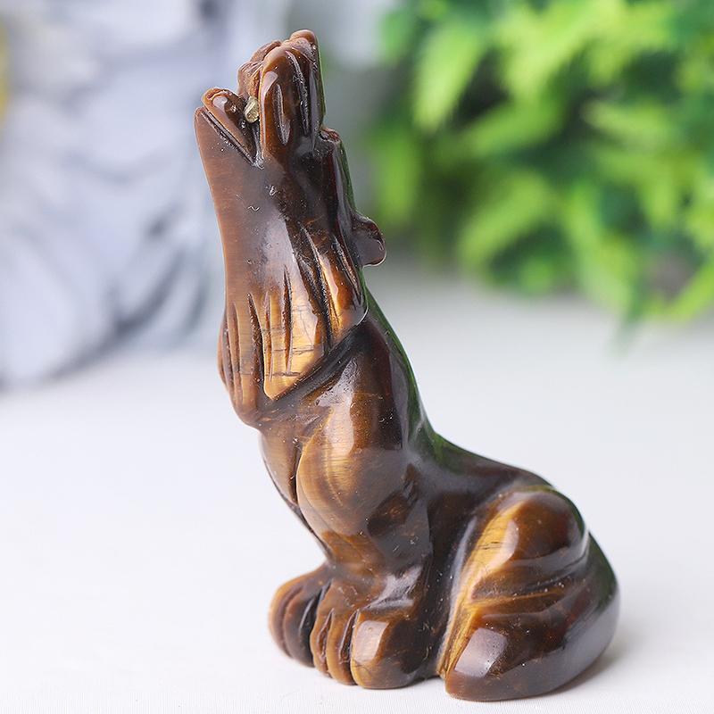 2.5" Wolf Crystal Carvings Wholesale Crystals USA