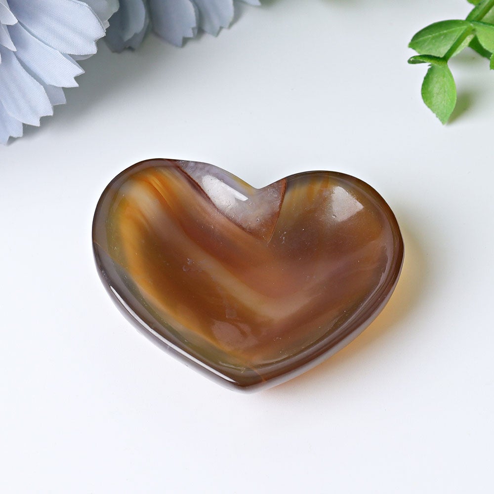2.1" Agate Heart Shape Bowl Crystal Carvings Wholesale Crystals USA