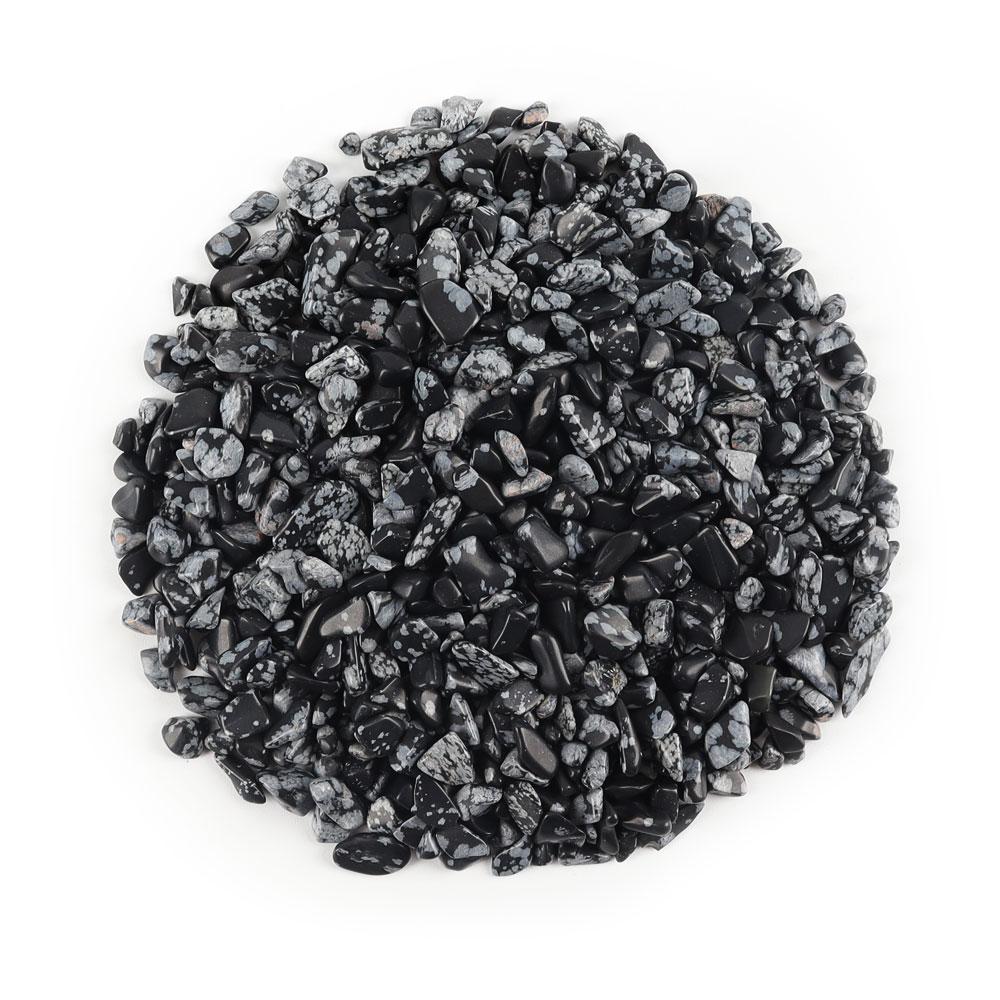 0.1kg Snowflake Obsidian Tumbled Stone Chips Crushed Natural Crystal Quartz Pieces Wholesale Crystals USA