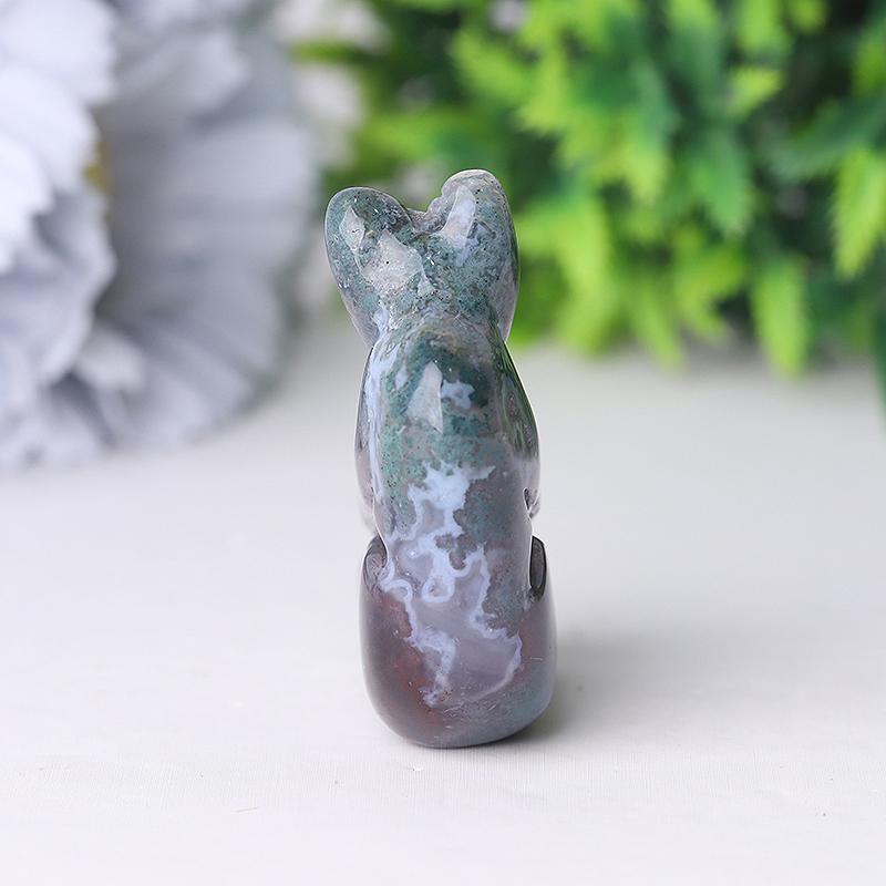2" Moss Agate Bear Crystal Carving Wholesale Crystals USA