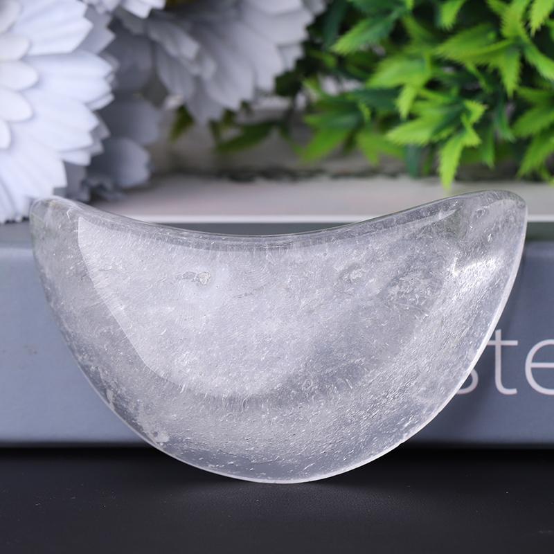 3.5" Clear Quartz Moon Shape Bowl Crystal Carvings Wholesale Crystals USA