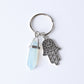 2.5“ Double Terminated Point with Devil's Eye Hand Key Chain for DIY Wholesale Crystals USA