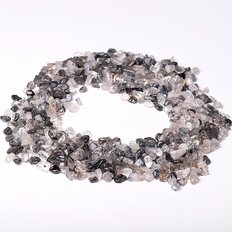 0.1kg Different Size Natural Black Tourmaline in Quartz Chips Crystal Chips for Decoration Wholesale Crystals USA