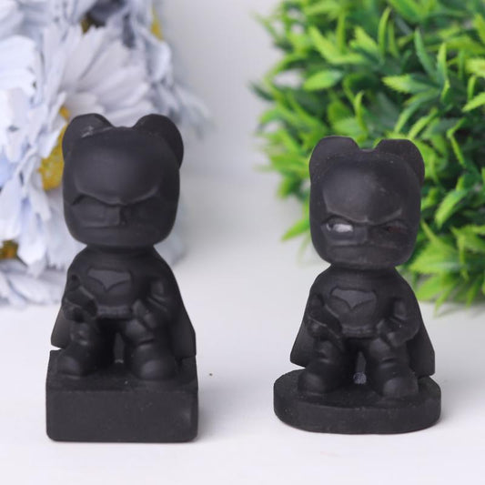 Black Obsidian Bat Man Crystal Carvings Wholesale Crystals USA
