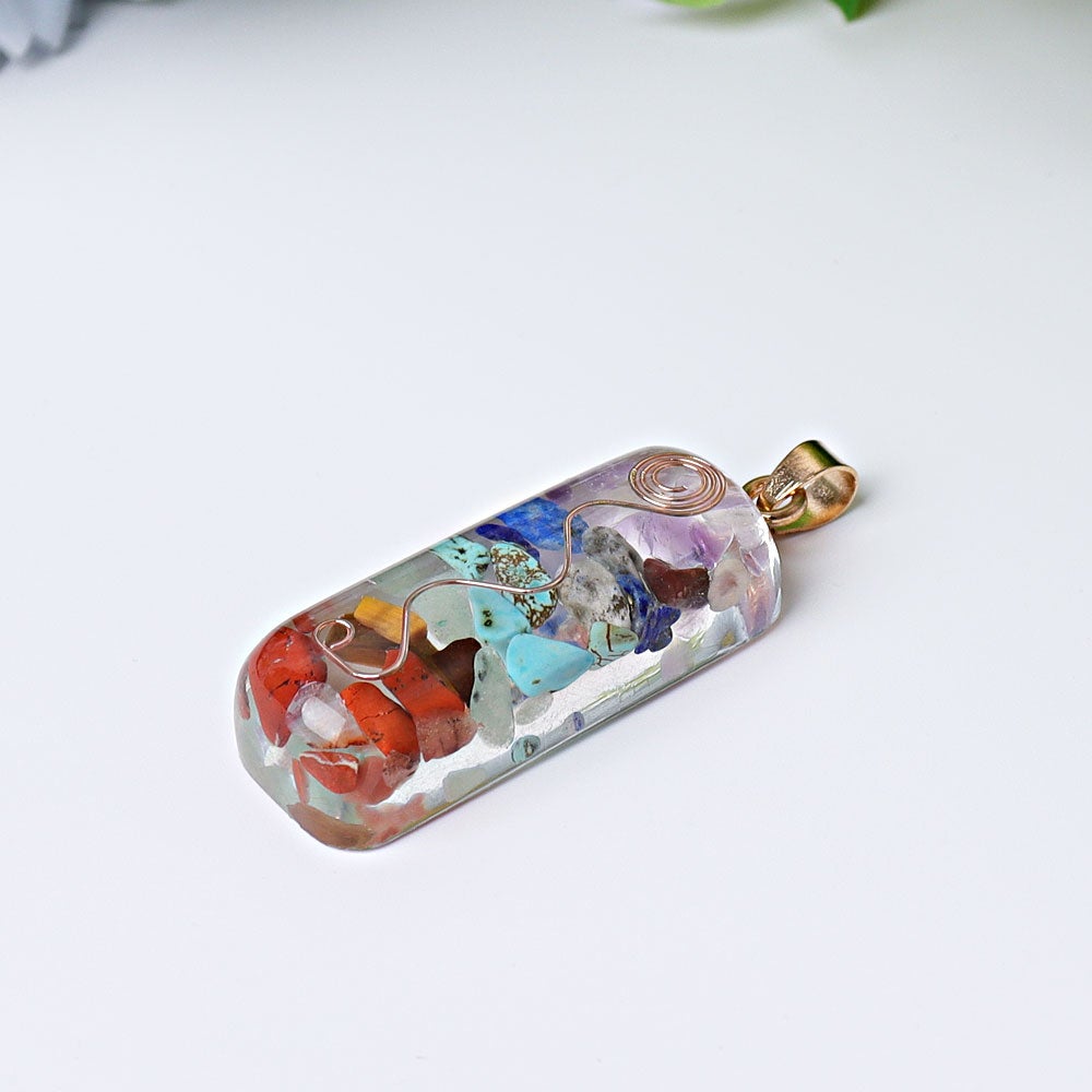 1.8" Chakra Resin Crystal Pendant Wholesale Crystals USA
