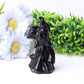 4.5" Black Obsdian Witch Crystal Carvings for Halloween Wholesale Crystals USA