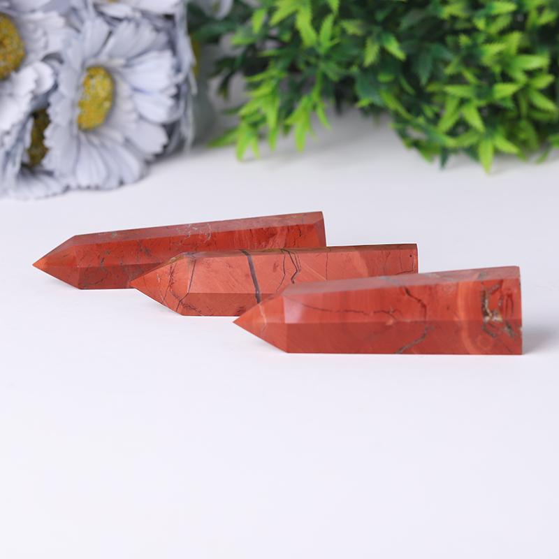 Natural Red Jasper Points Healing Tower Wholesale Crystals USA