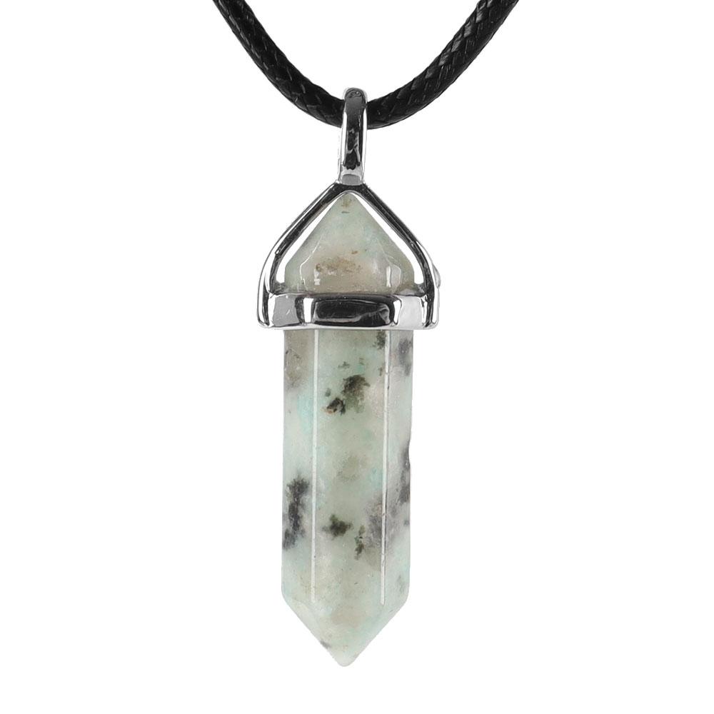 Natural Semi-Precious Gemstone Crystal Healing Hexagonal Point Chakra Pendant Wholesale Crystals USA