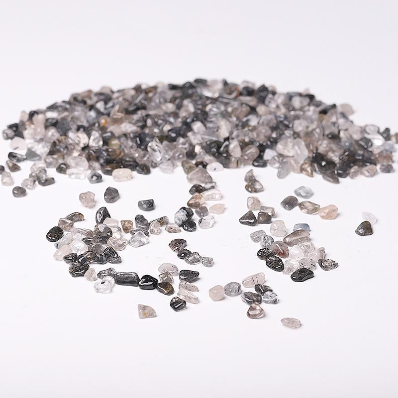 0.1kg Different Size Natural Black Tourmaline in Quartz Chips Crystal Chips for Decoration Wholesale Crystals USA