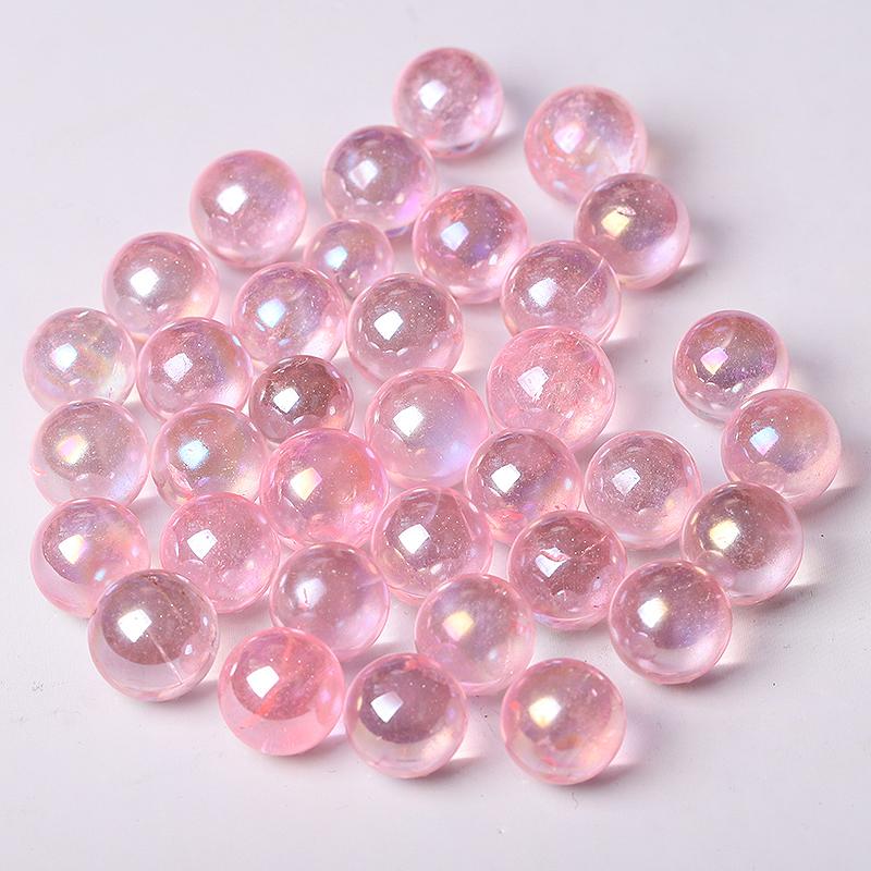 0.5-0.7'' High Quality Pink Aura Crystal Spheres Crystal Balls for Healing Wholesale Crystals USA