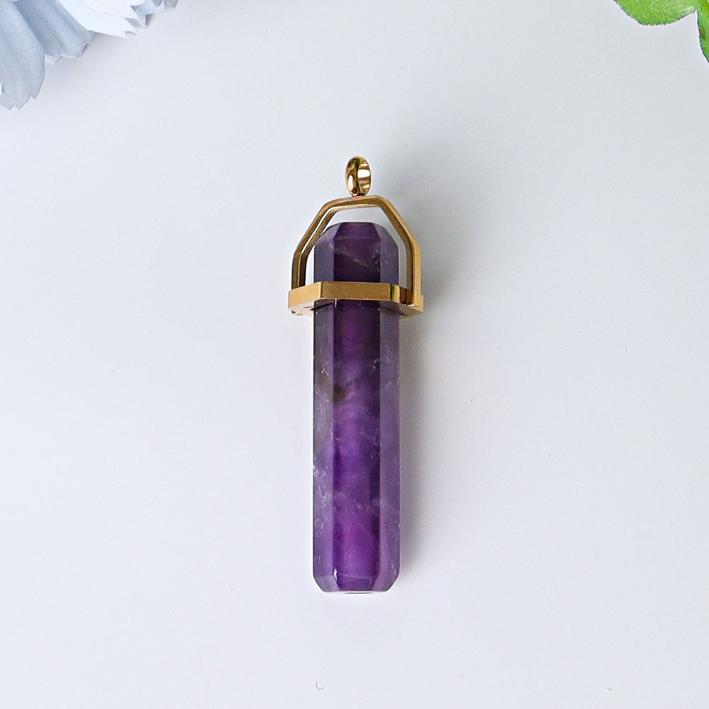 2.4" Hollow Hexagonal Prism Crystal Pendant Wholesale Crystals USA