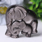 2" Silver Obsidian Elephant Crystal Carvings Wholesale Crystals USA