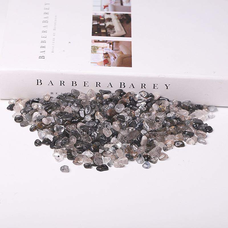 0.1kg Different Size Natural Black Tourmaline in Quartz Chips Crystal Chips for Decoration Wholesale Crystals USA
