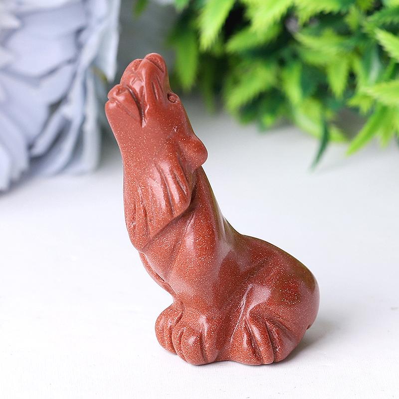 2.5" Wolf Crystal Carvings Wholesale Crystals USA