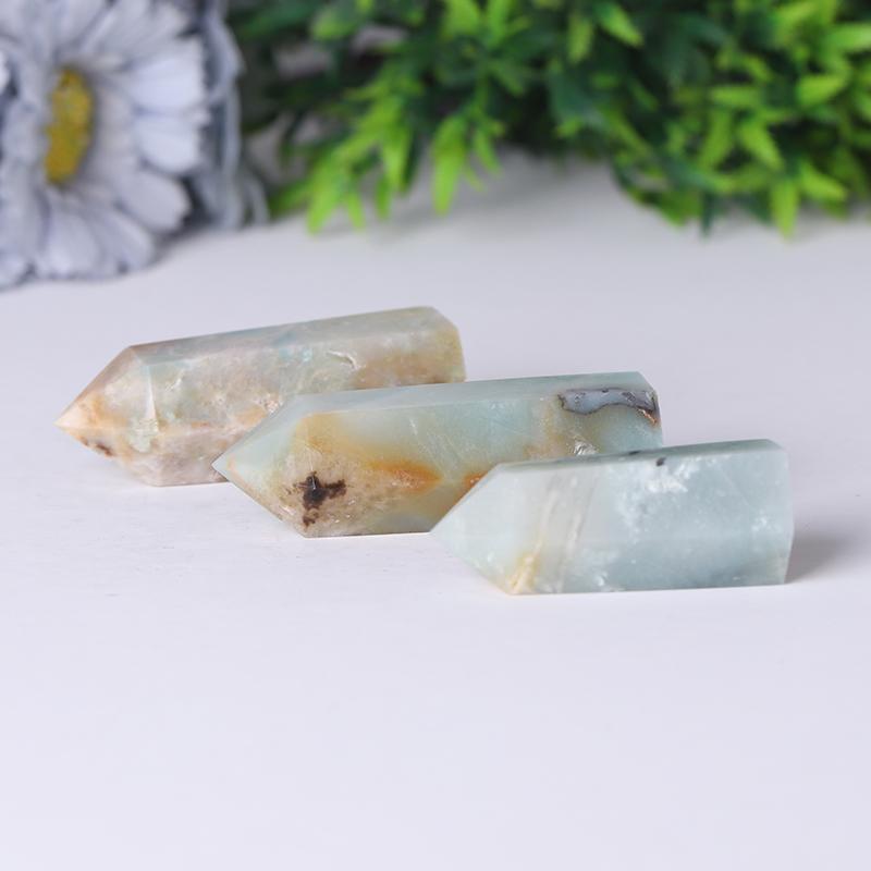 Natural Caribbean Calcite Points Meditation Sky Blue Crystal Point Healing Crystal Towers Wholesale Crystals USA