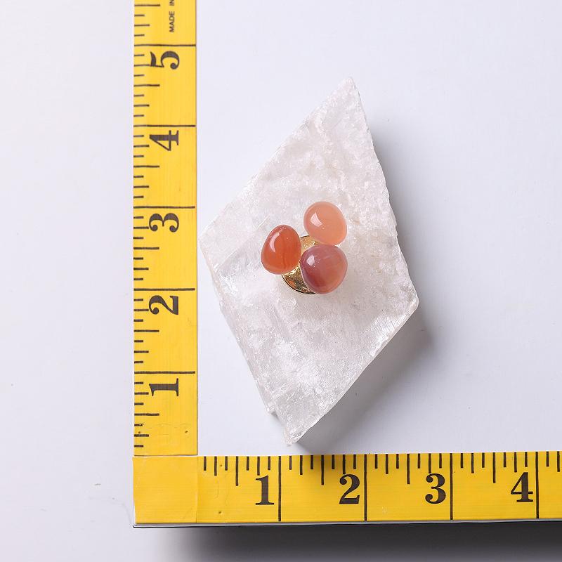 4" Selenite Base with Carnelian Decoration Free Form