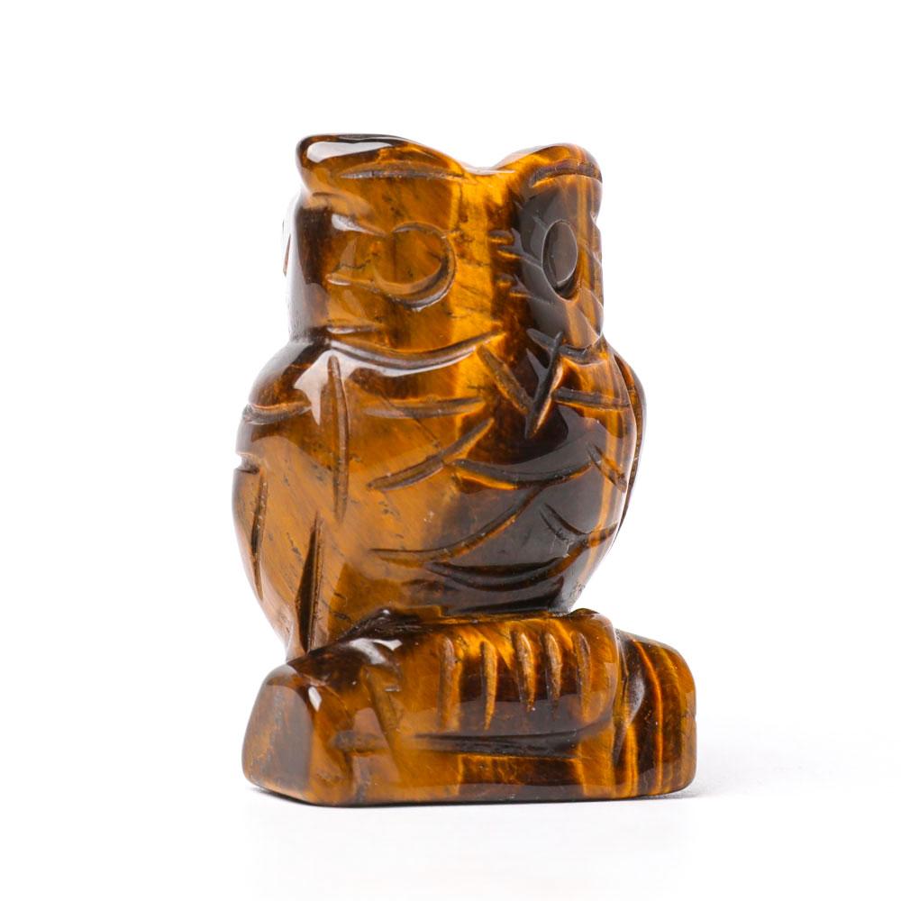 2.0" Tiger Eye Owl Figurine Crystal Carvings Wholesale Crystals USA