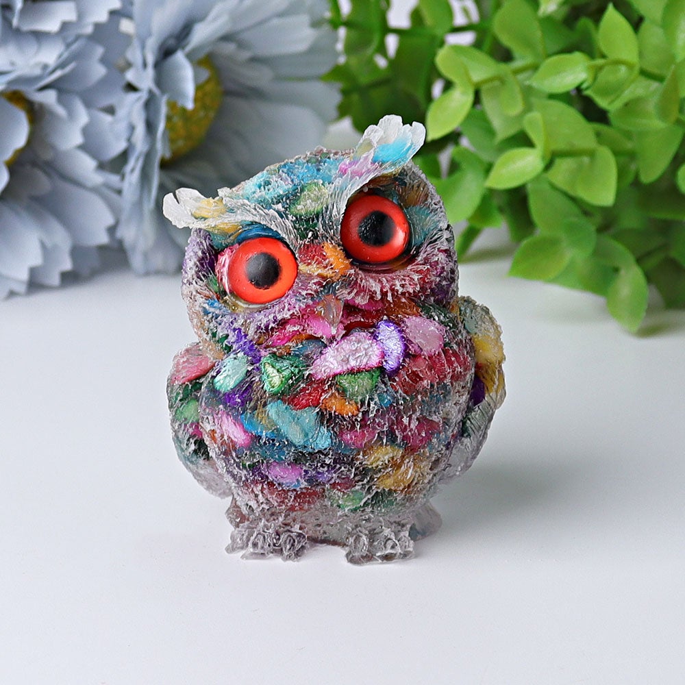 2.4" Resin Owl Crystal Carving Wholesale Crystals USA