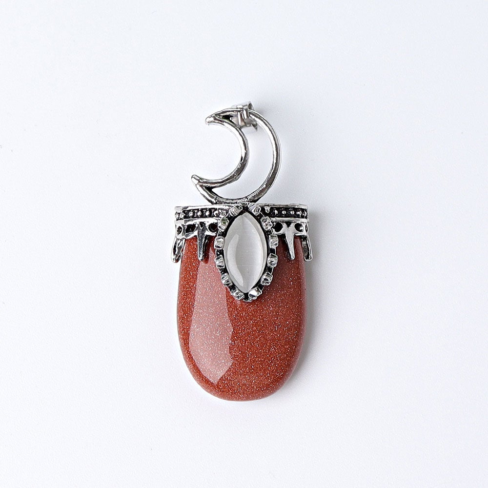 1.8" Crystal Pendant with Moon Decoration Wholesale Crystals USA