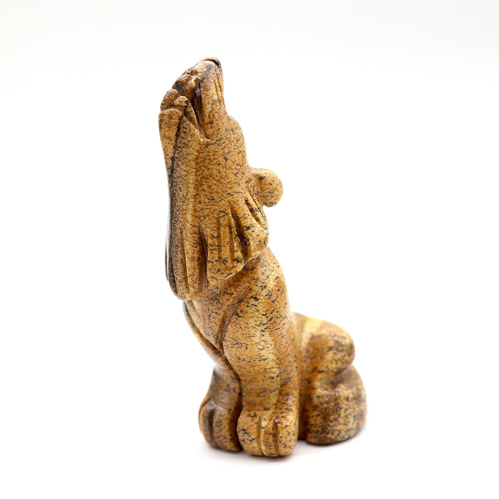 Hand carved wolf shaped crystal animal carving crafts Wholesale Crystals USA