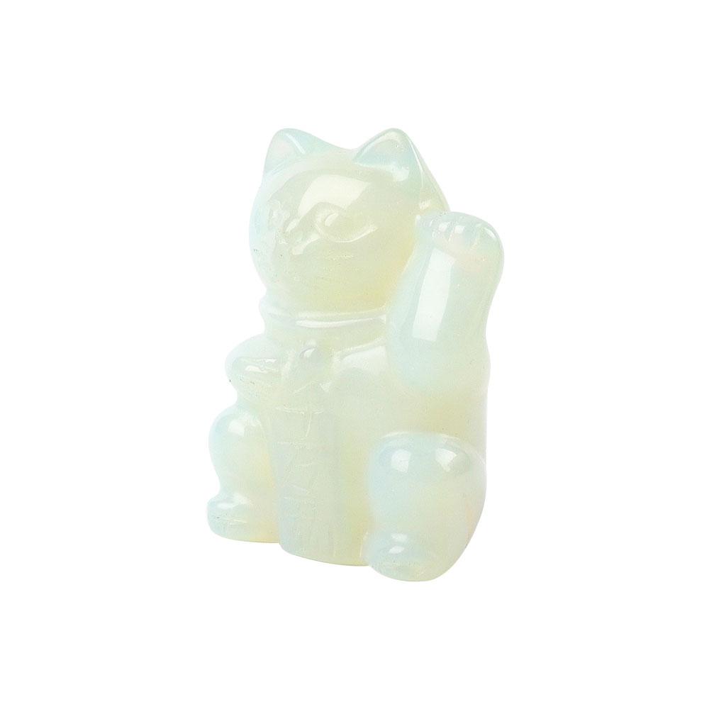 2" Opalite Crystal Carving Lucky Cat Wholesale Crystals USA