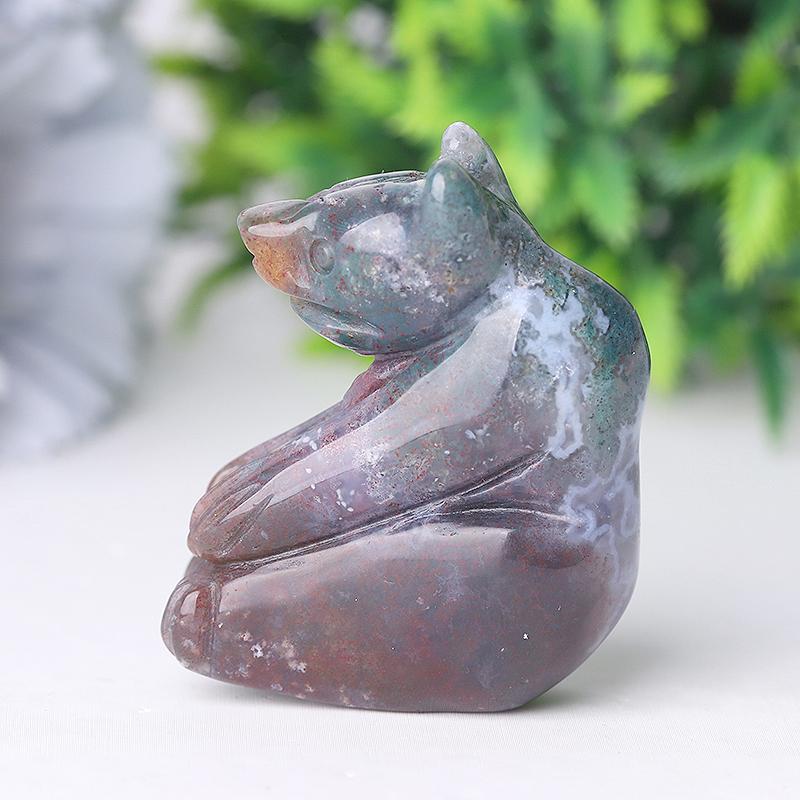 2" Moss Agate Bear Crystal Carving Wholesale Crystals USA
