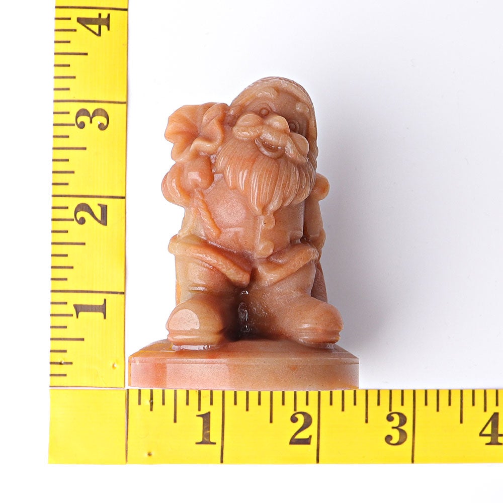 3" Peach Aventurine Santa Claus Crystal Carvings for Christmas Wholesale Crystals USA