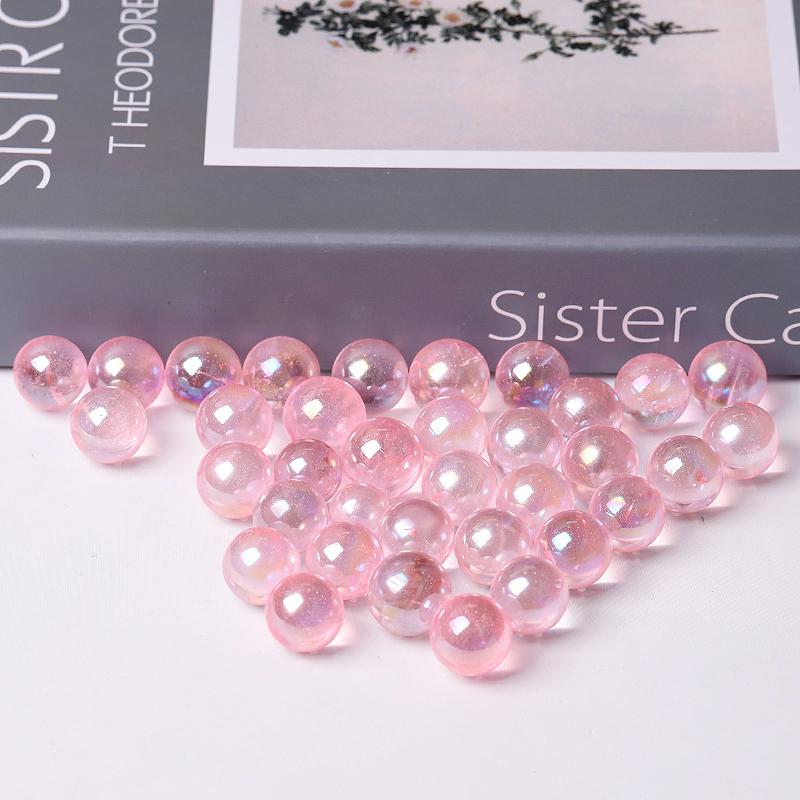 0.5-0.7'' High Quality Pink Aura Crystal Spheres Crystal Balls for Healing Wholesale Crystals USA