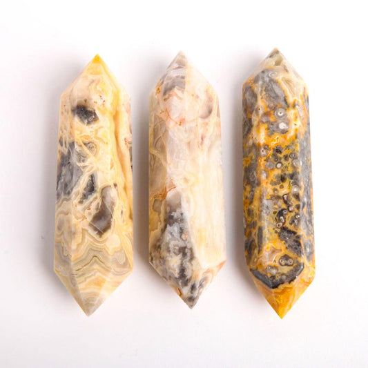 Set of 3 Crazy Agate DT Crystal Point Wholesale Crystals USA